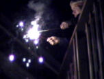 burning sparklers before the show