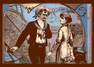 animation of the original poster for H.M.S. Pinafore